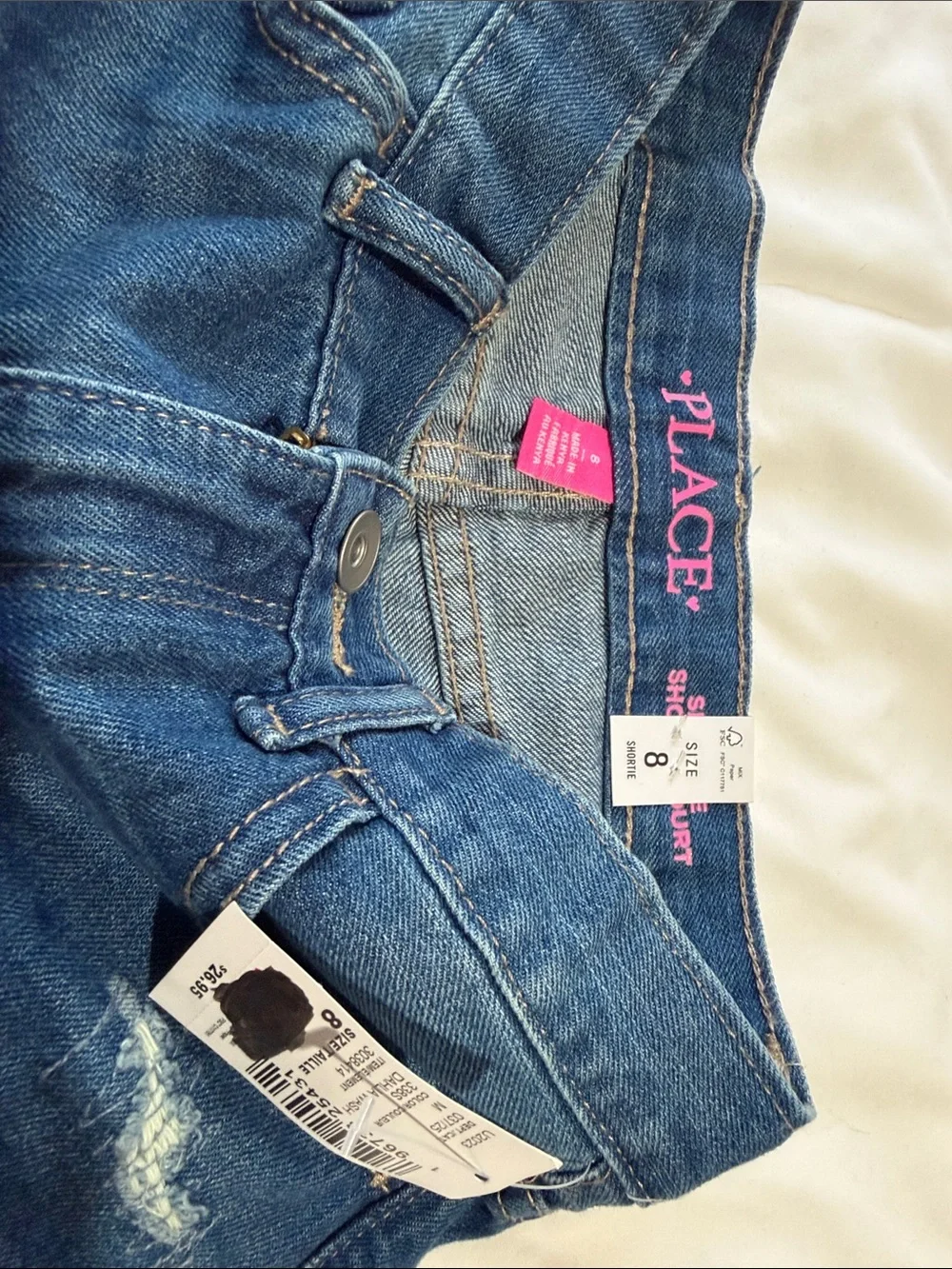 The Children's Place Distressed Blue Denim Frayed-Hem Shorts